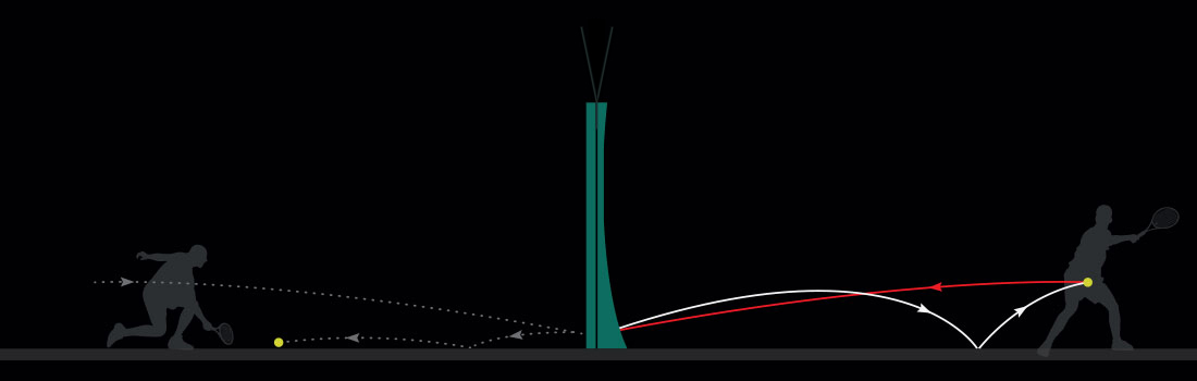 Parabolic tennis wall